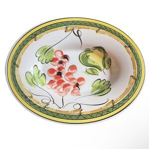 Antica Fornace Very Large Ceramic Serving Dish w/Colorful Design Made In Italy